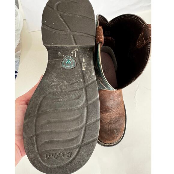 Ariat Fatbaby Heritage Western Boots Women’s 8  Brown Leather Suede 8”Tall - Picture 9 of 10